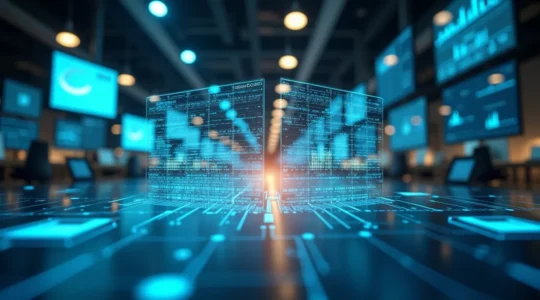 Image symbolique d'une entreprise passant des fichiers Excel dispersés à une plateforme de gestion unique intégrée