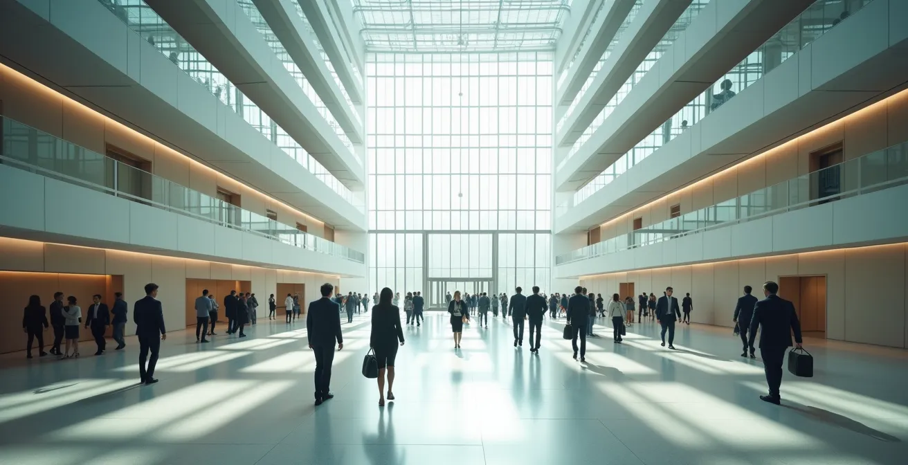 Représentation visuelle de la répartition des dépenses publiques sous forme de compartiments architecturaux