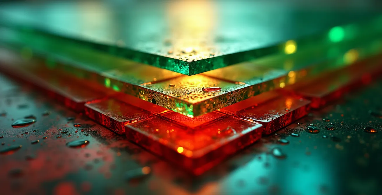 Vue macro d'un carnet d'ordres boursier avec profondeur de marché visualisée par des couches colorées