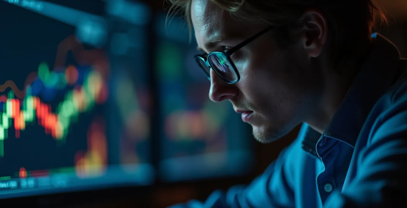 Espace de travail minimaliste avec graphiques abstraits projetés sur mur