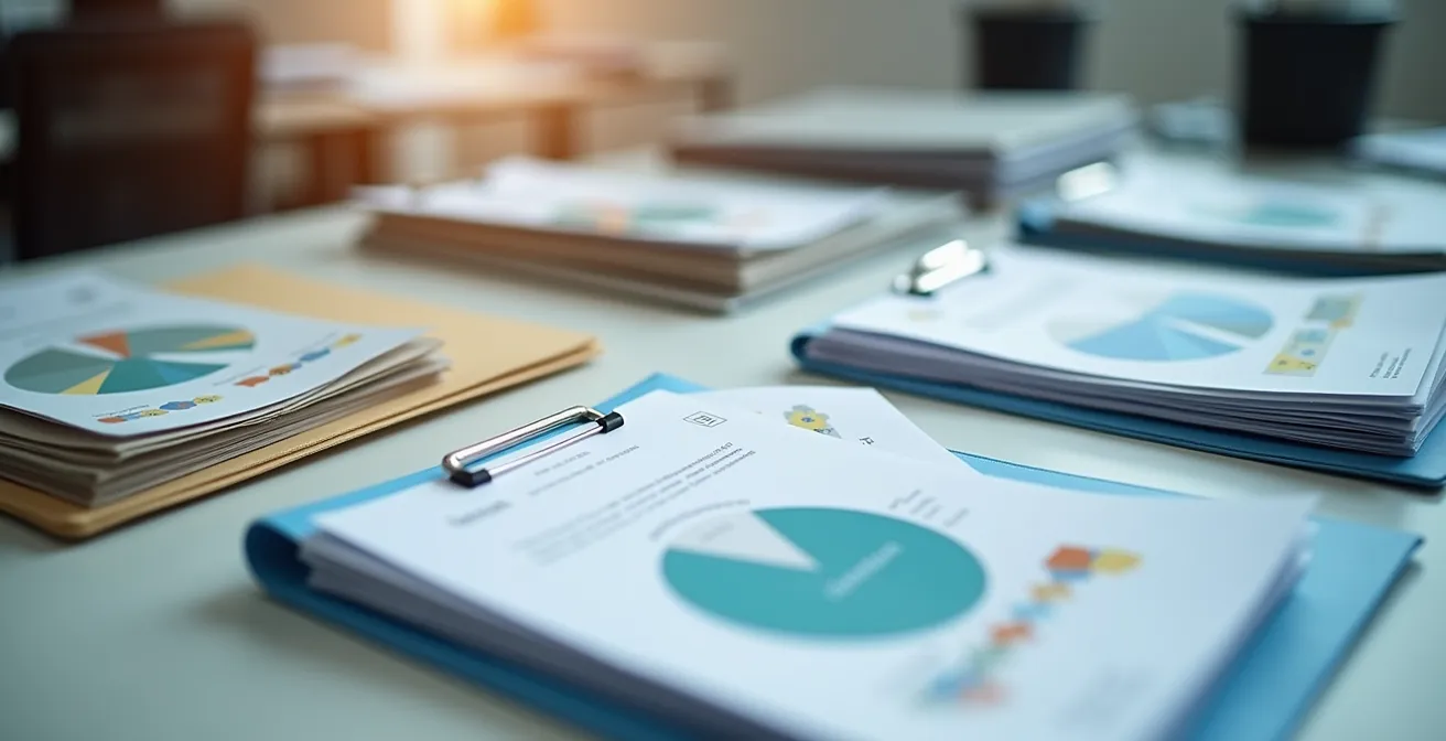 Dossiers de documents comptables organisés et préparés pour un contrôle fiscal